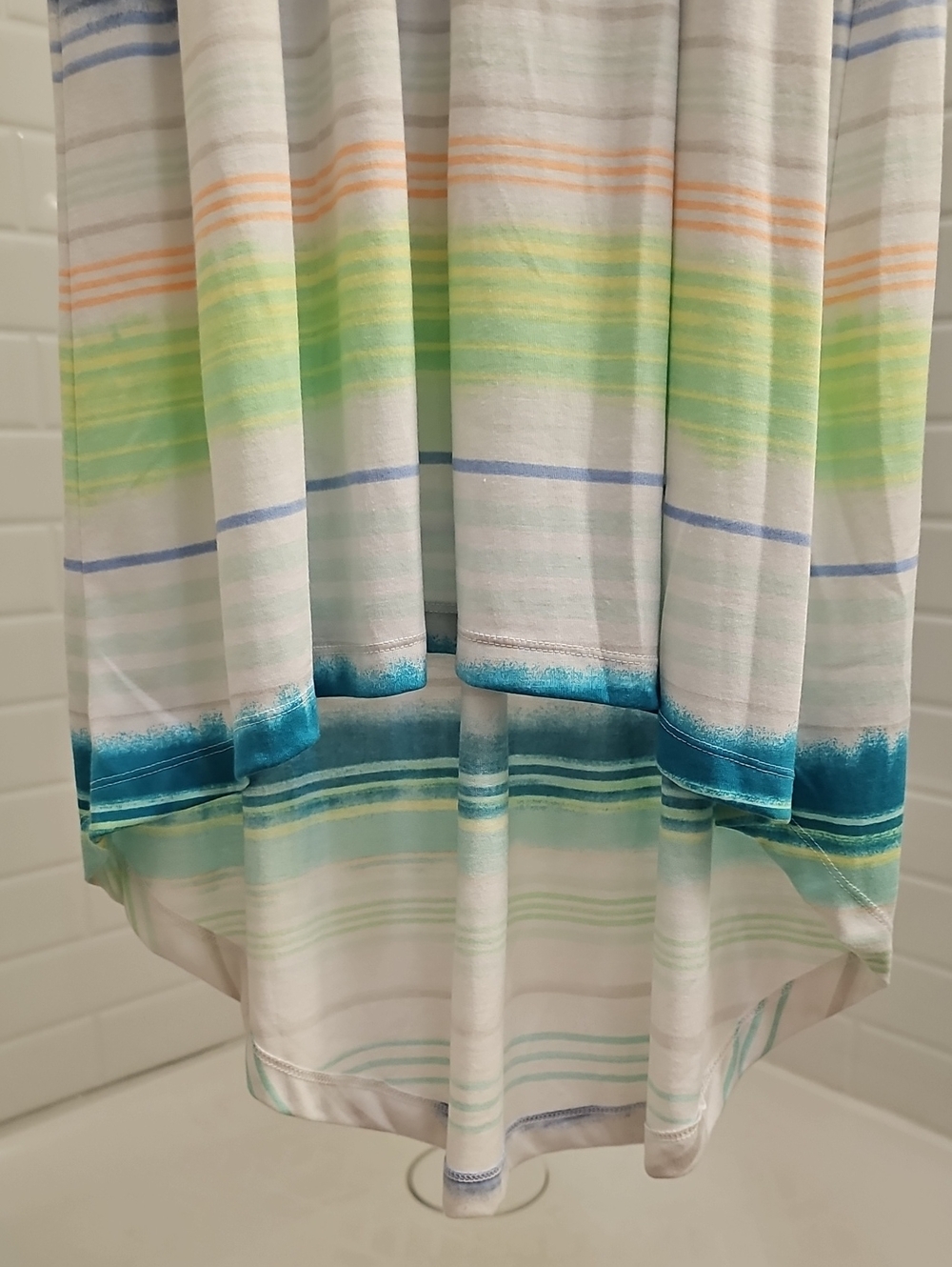 Sonoma Striped Tank Drawstring Maxi Dress in Blue, Green, White. NWT. - Picture 6 of 7